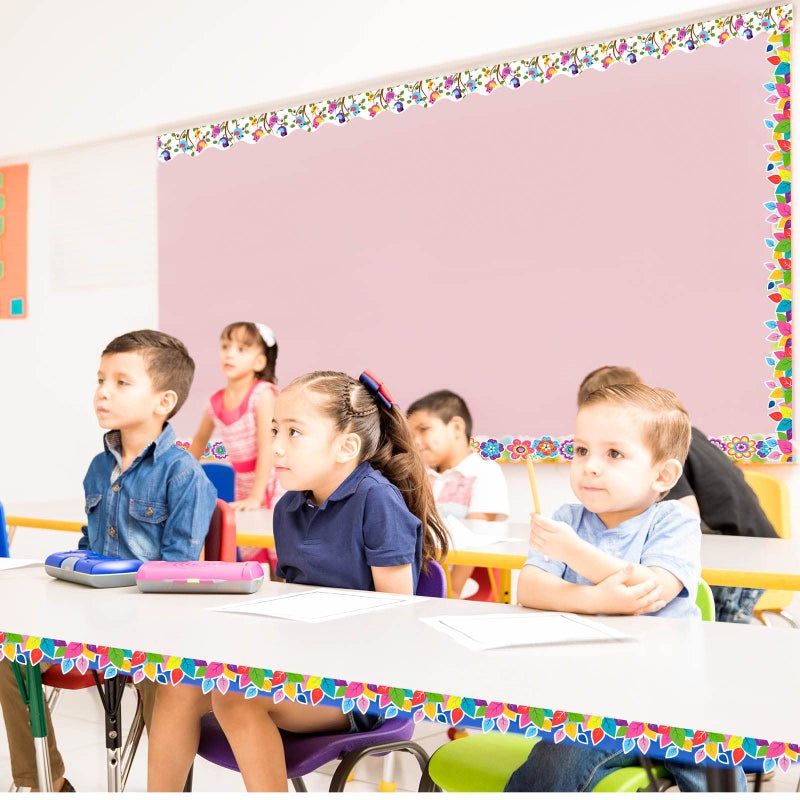 Sabary 59 ft Spring Bulletin Board Border Springtime Border for Bulletin Board Flower Birds Print Colorful Removable Blackboard Border for School Offices Classroom Decor - Image 5